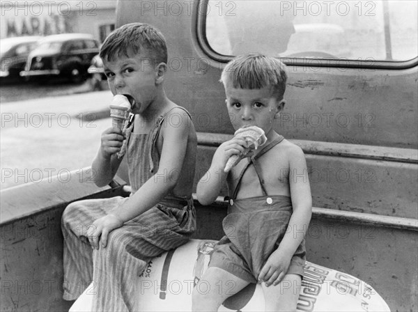 Boys Eating Ice Cream Cones