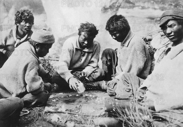 Sherpas Playing Backgammon