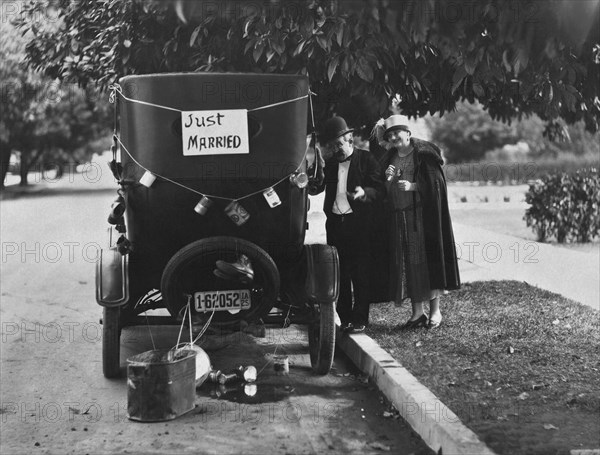 Just Married Silent Film Scene