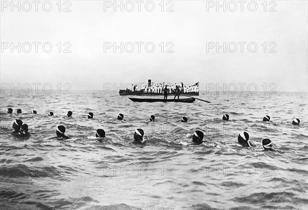 Japanese Sailors Swim 20 Miles