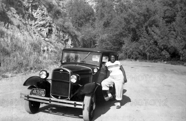 Woman And Her Model A Ford