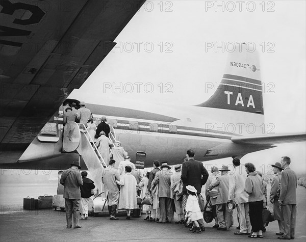 Passengers Boarding Airplane