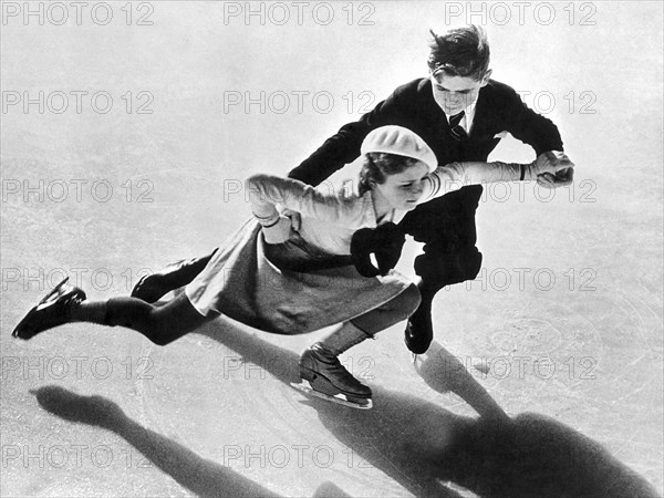 Young Pair-Skating Couple