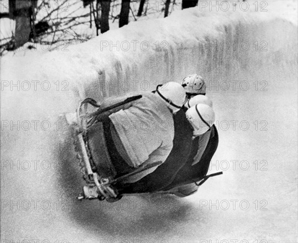 The USA Bobsled Team On A Run