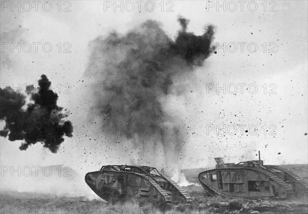 British Tanks In WWI Battle