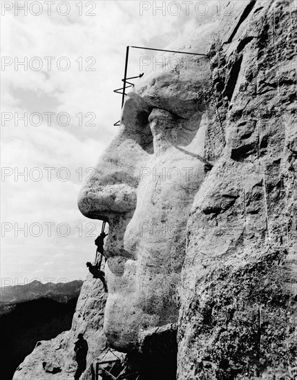 Men Working On Mt. Rushmore