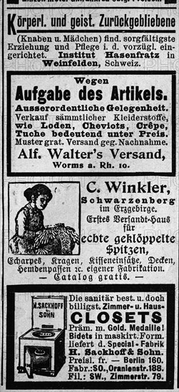 Advertising in the year 1890