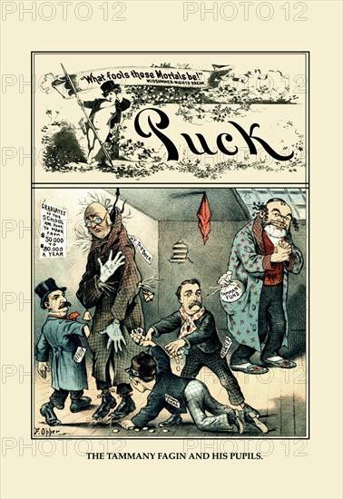 Puck Magazine: The Tammany Fagin and His Pupils 1884