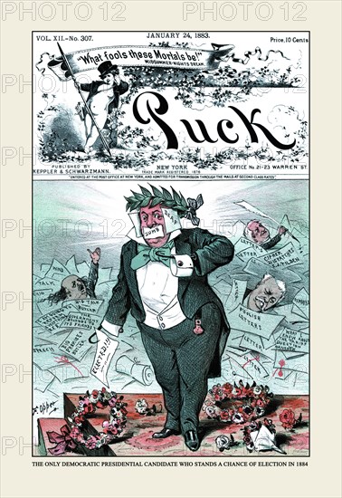 Puck Magazine: The Only Democratic Presidential Candidate 1883