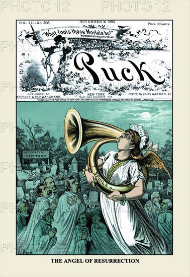 Puck Magazine: The Angel of Resurrection 1882