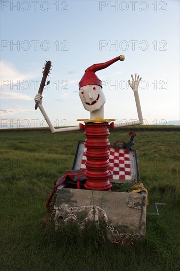 Porter Sculpture Park, Montrose, South Dakota; Located just off Interstate 90 in the South Dakota Drift Prairie, about 25 miles west of Sioux Falls. Many of the sculptures, in the style of industrial art, were made with scrap metal, old farm equipment, or railroad tie plates. 2006