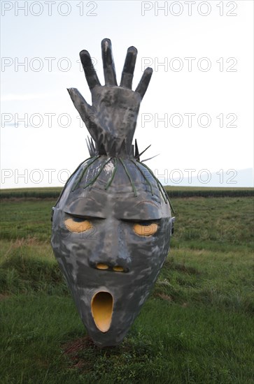 Porter Sculpture Park, Montrose, South Dakota; Monster; Located just off Interstate 90 in the South Dakota Drift Prairie, about 25 miles west of Sioux Falls. Many of the sculptures, in the style of industrial art, were made with scrap metal, old farm equipment, or railroad tie plates. 2006