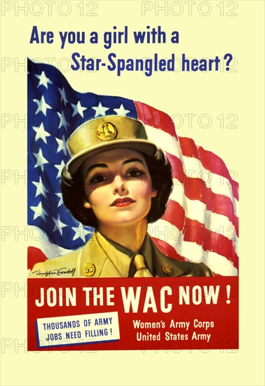 Are you a Girl with a Star Spangled Heart? Join the WAC now! 1943