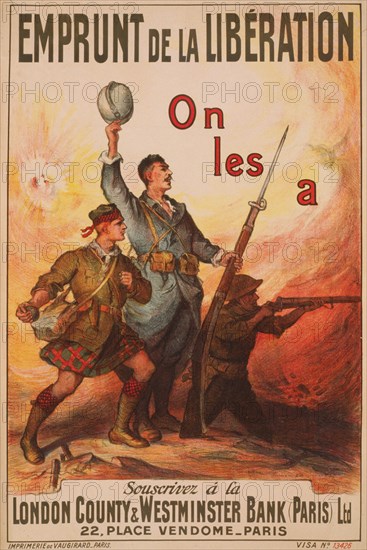 Emprunt de la libération. On les a. Souscrivez á la London County & Westminster Bank 1918