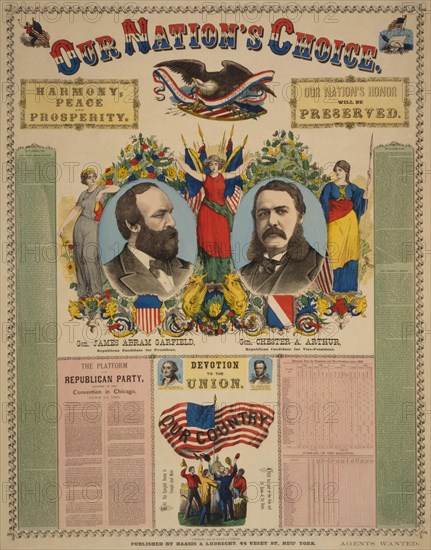 Our nation's choice--Gen. James Abram Garfield, Republican candidate for President, Gen. Chester A. Arthur, Republican Candidate for Vice-President 1880