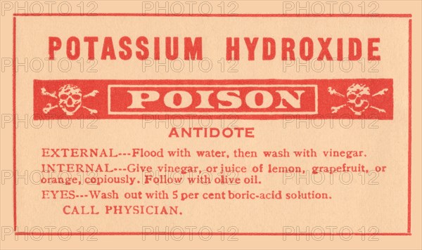 Potassium Hydroxide - Poison 1920