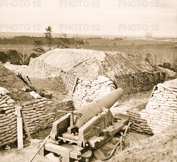 Dutch Gap Canal, James River, Virginia. Confederate battery 1865