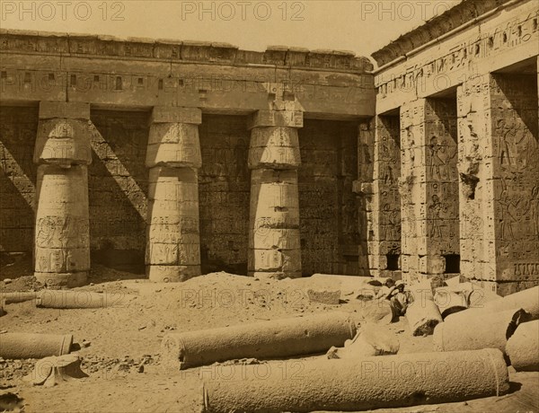 Gallery in second court of Thutmose I at Medinet Habu Site 1880