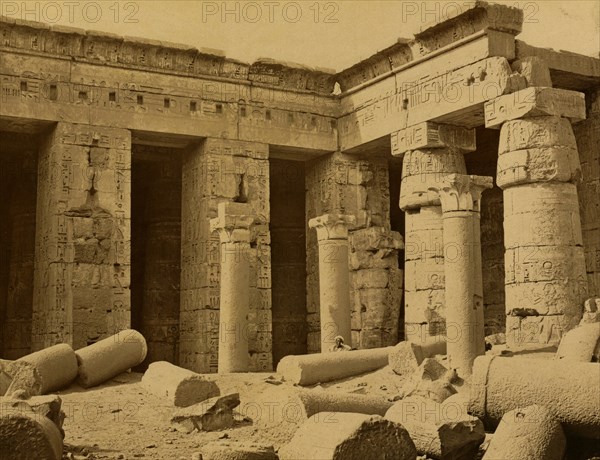 Gallery in second court of Thutmose I at Medinet Habu Site 1880