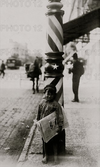 A Little "Shaver," Indianapolis Newsboy, 41 inches high. Said he was 6 years old.  1909