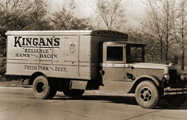 Kingan's "Reliable" Hams and Bacon, Fresh Pork and Beef Delivery Truck