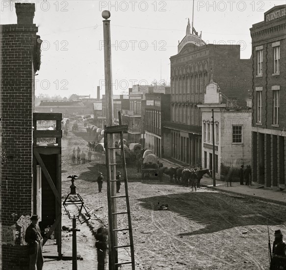 Atlanta, Ga. Wagon train on Marietta Street 1864