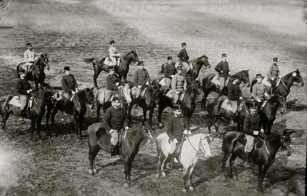 Austria - Infantry officers on Horseback