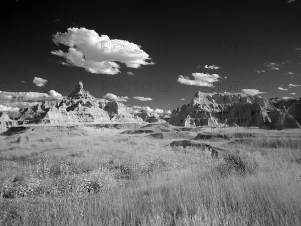 Infrared view of the Badlands. Badlands National Park, South Dakota 2007