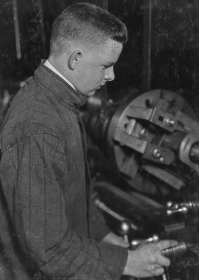 Boys working in Pope Munitions Factory at Westfield, Mass. - Going home  1916