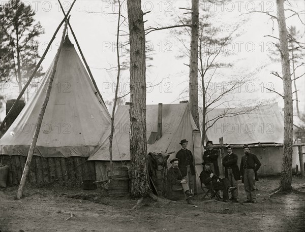 Brandy Station, Virginia. Provost Marshal clerks, headquarters, Army of the Potomac 1864