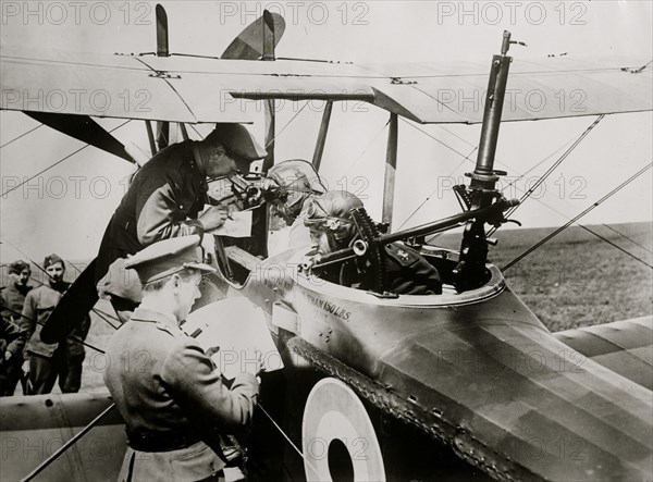 British aviators getting instructions