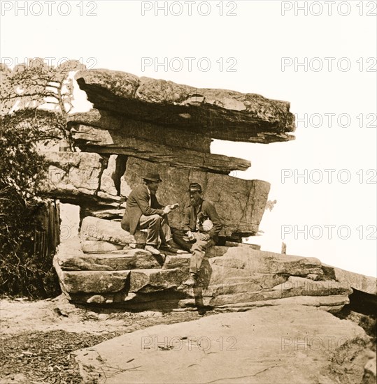 Chattanooga, Tennessee (vicinity). View of Umbrella Rock, Lookout Mountain 1864