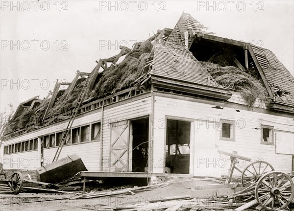 Cow barn unroofed, Geneva, N.Y., Cyclone 1912