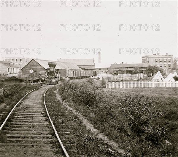 Culpeper Court House, Va. Freight train on Orange and Alexandria Railroad 1862