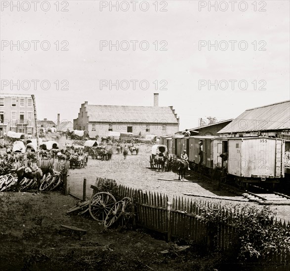 Culpeper Court House, Virginia. Railroad depot and yard 1862