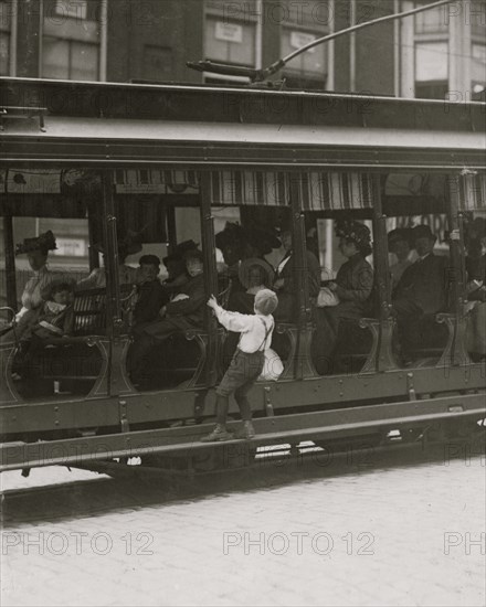 9 Year Old Wilmington Newsboy flips Trolleys 1910