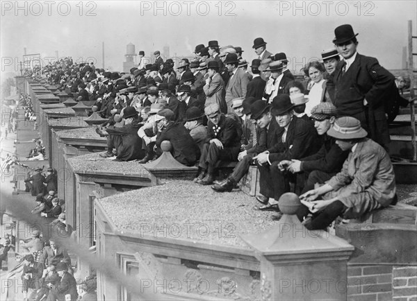 Fans across from the Outfield at Shibe Park get a Free View from Houses 1910