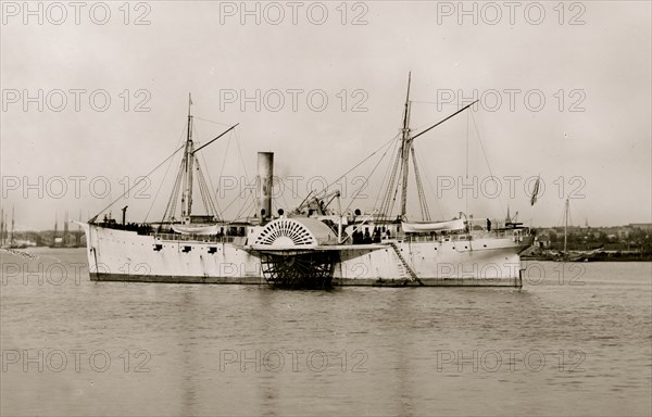 Fort Monroe, Virginia. Gunboat SANTIAGO DE CUBA off Fort Monroe 1864