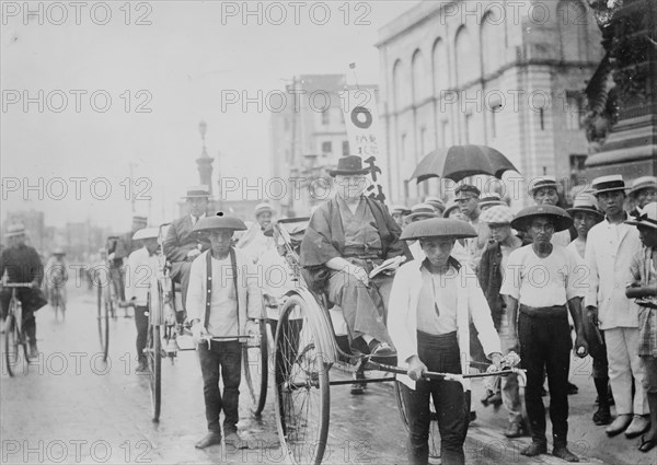 Professor  Frederick Starr in Japan on Rickshaw 1923