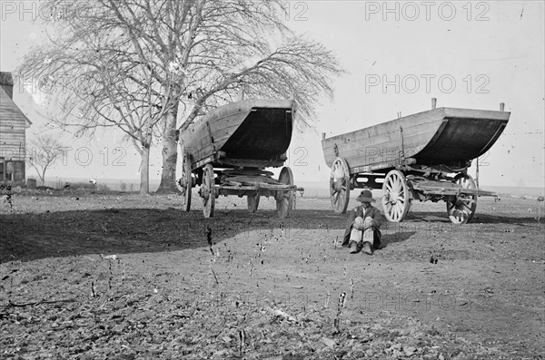 Pontoon boats on wheeled carriages 1863