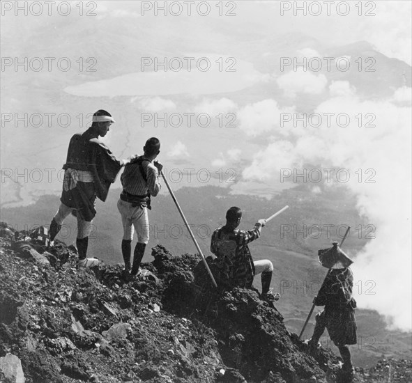 View from the summit of Fujiyama northeast over Lake Yamanka  1901