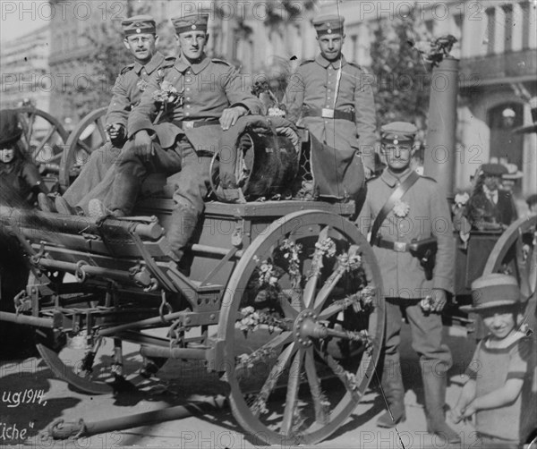 German Field Kitchen in WWI with Cooks on Mobile Unit 1919