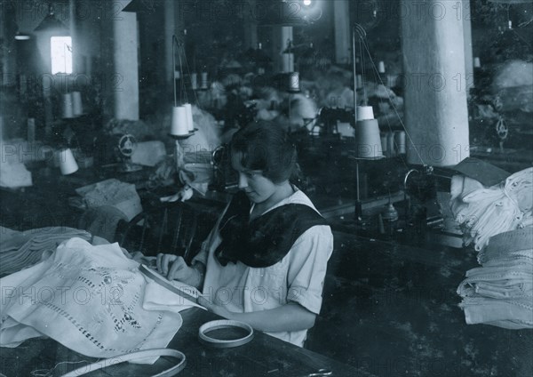 Hand drawn work on curtains in Embroidery 1917