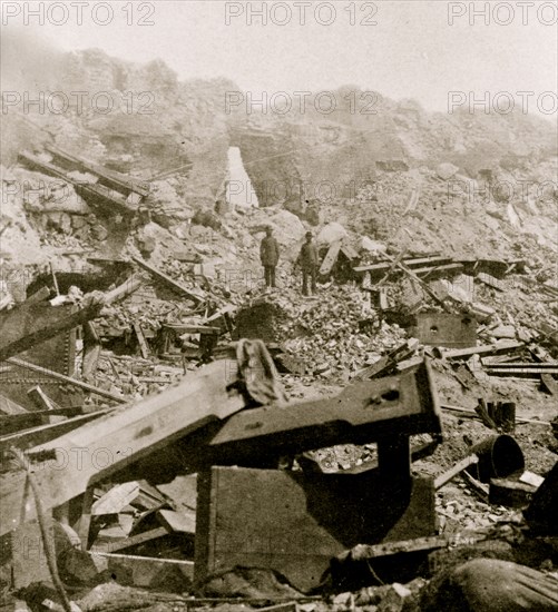 Interior view of Fort Sumter showing ruins, taken by a Confederate photographer in 1864, Charleston, South Carolina 1864