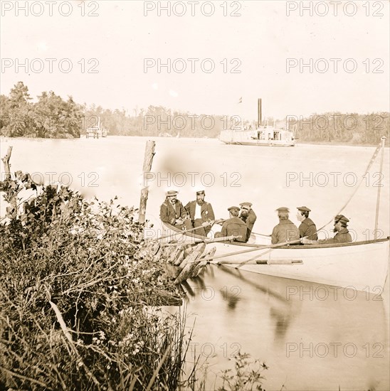 James River, Virginia. Officers and men of COMMODORE PERRY 1864