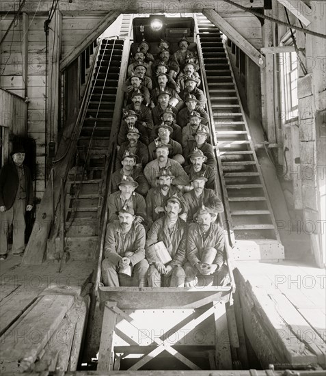 Just up, Hecla [i.e. Calumet and Hecla Mine] shaft No. 2, Calumet, Mich. 1906