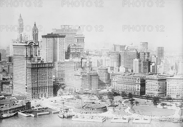 Lower Manhattan & The Battery from the Air - Skyline