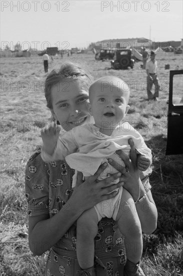 Potato Picking Mother with Baby 1939