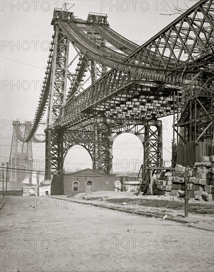 New East River bridge from Brooklyn under Construction 1904