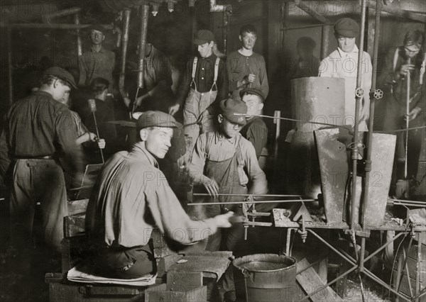 Night scene, Wheaton Glass Works, Millville, NJ 1909